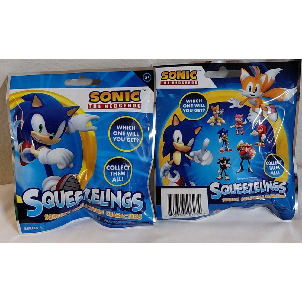 Lot of 2 Sonic the Hedgehog Squeezelings Series 1 Mystery Blind Bags NEW